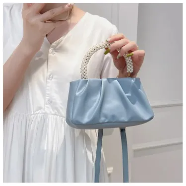 Fashion Pearl Handle Shoulder Small Square Bag